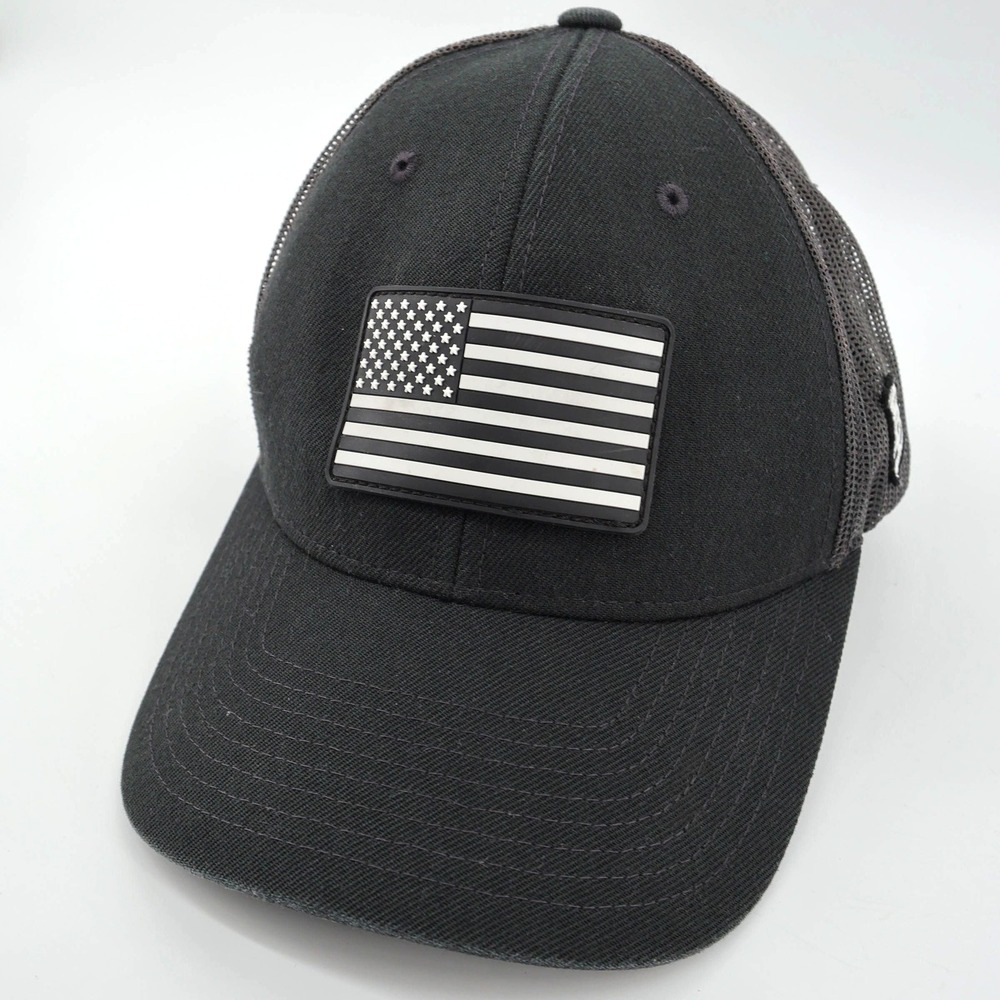 Branded Bills Trucker Hat Black American Flag Patch Style 300‎ Mens OSFM